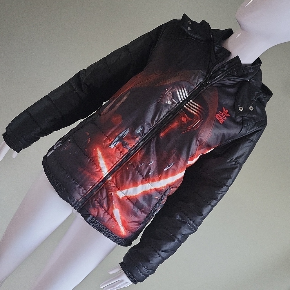 NWOT ADIDAS x STAR WARS Kylo Ren Lightsaber LightPuffer Jacket YOUTH L ADULT S